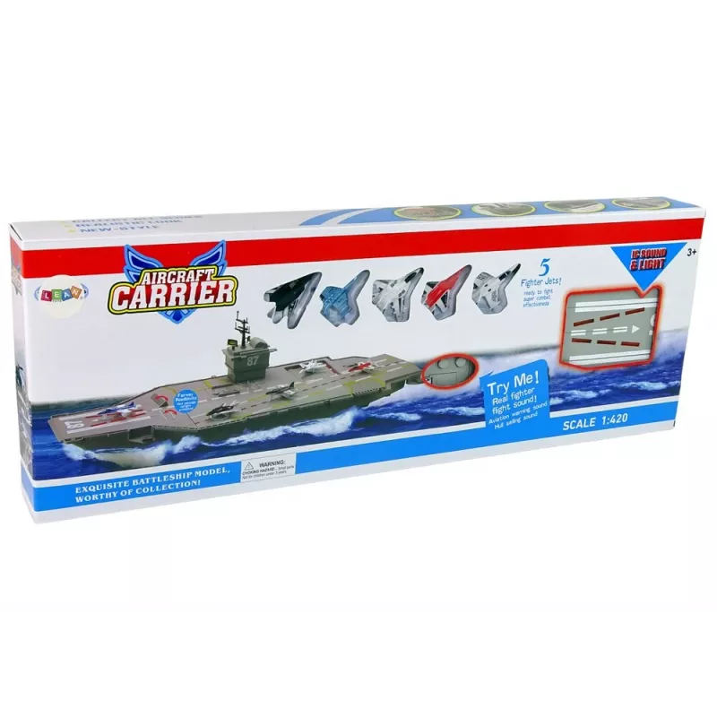 LEAN TOYS Aircraft Carrier Jets 5 pcs Sound Lights
