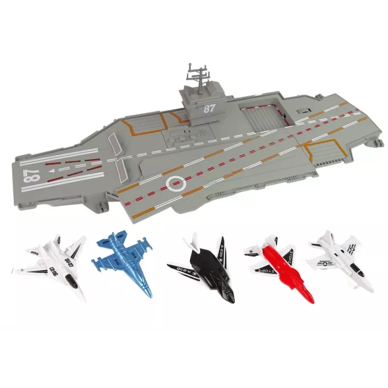 LEAN TOYS Aircraft Carrier Jets 5 pcs Sound Lights