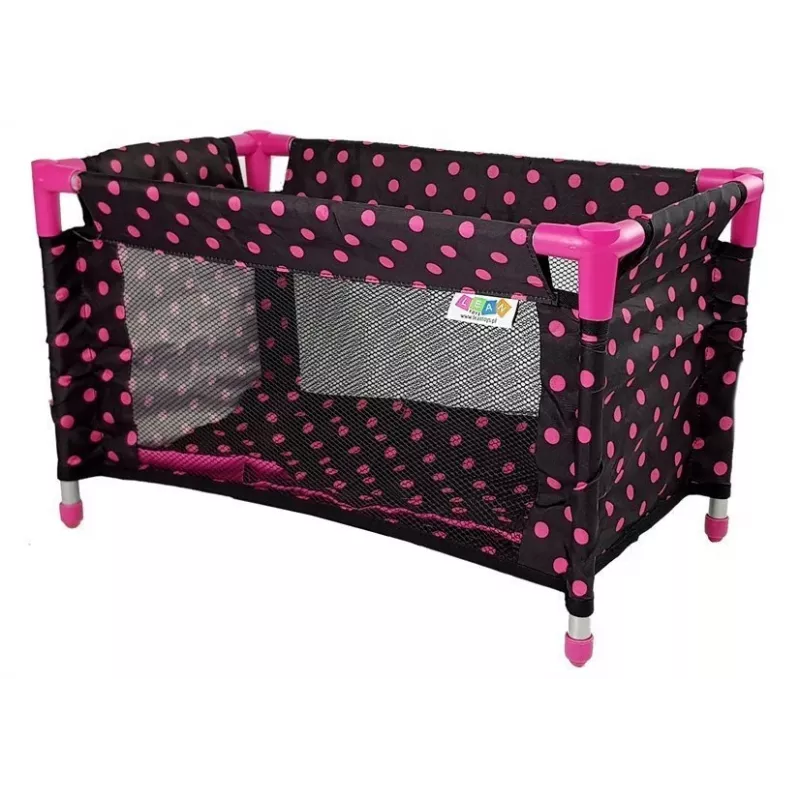 LEAN TOYS Alice Black with Pink Bed for Dolls