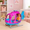 LEAN TOYS Anlily Doll Set with Large Helicopter, Movable Propellers and Fashion Doll – Purple
