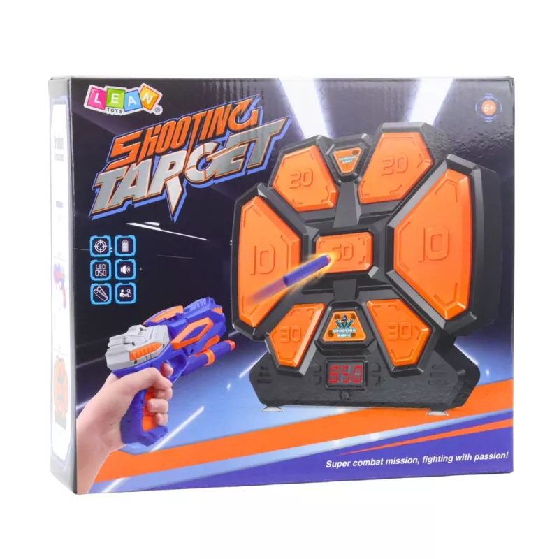 LEAN TOYS Arcade Game Gun Foam Darts Electronic Dartboard Counter