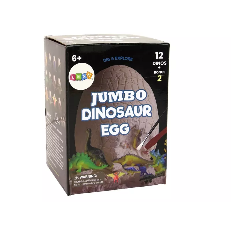 LEAN TOYS Archaeology Excavation Set Huge Egg 12 Figure Dinosaur