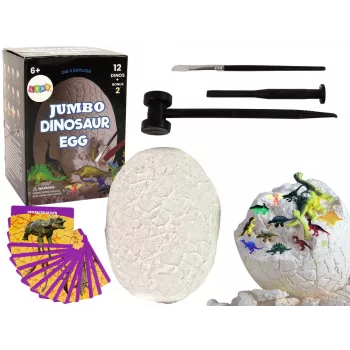 LEAN TOYS Archaeology Excavation Set Huge Egg 12 Figure Dinosaur