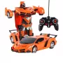 LEAN TOYS Auto Robot Transformer + Remote Control Deformed Car 2in1 Multifunctional Orange