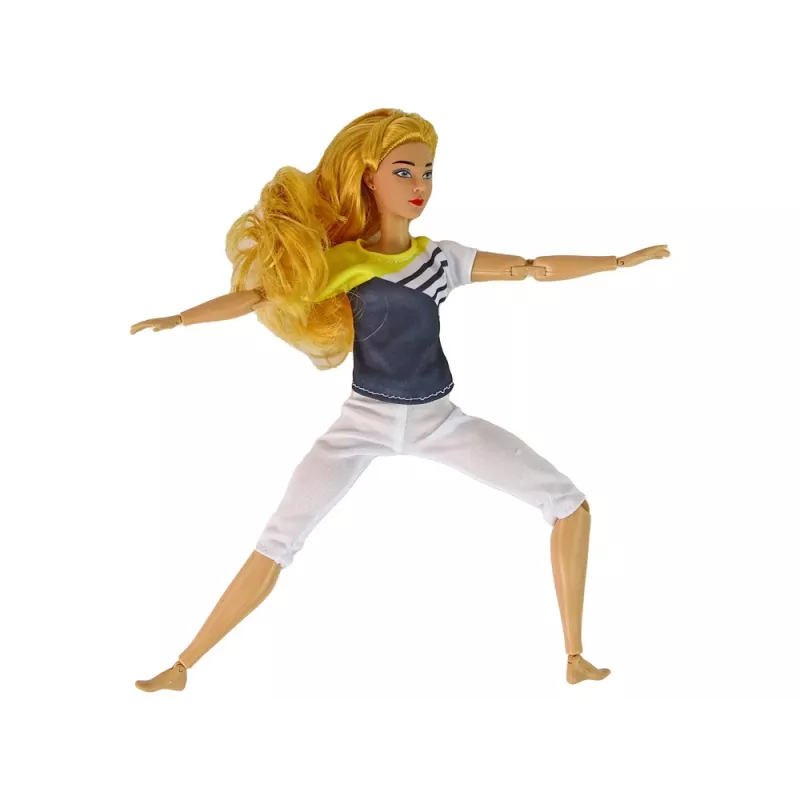 LEAN TOYS Baby Doll Yoga Mat Long Blonde Hair