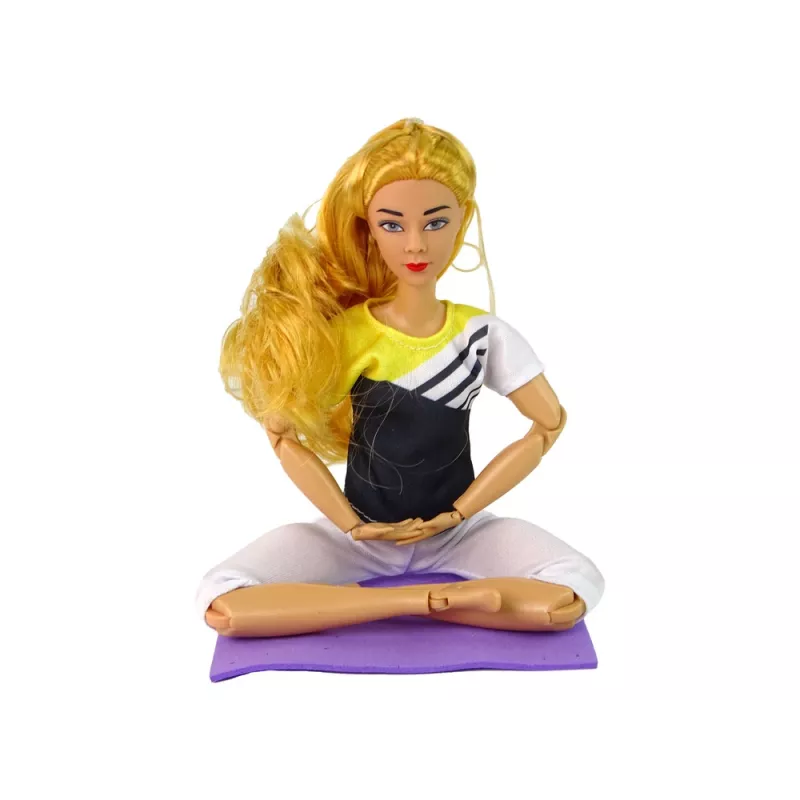 LEAN TOYS Baby Doll Yoga Mat Long Blonde Hair