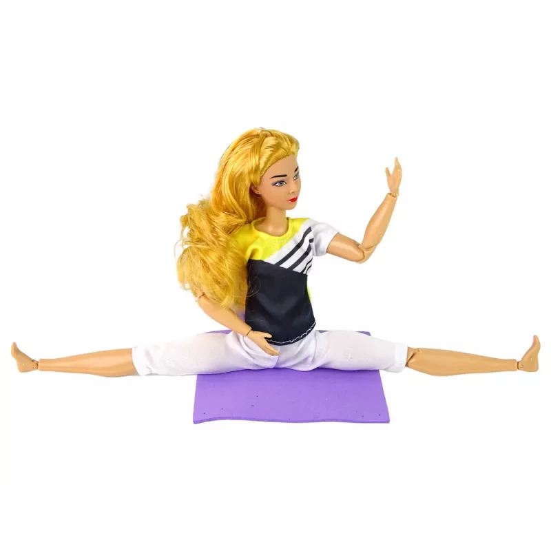 LEAN TOYS Baby Doll Yoga Mat Long Blonde Hair