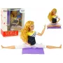 LEAN TOYS Baby Doll Yoga Mat Long Blonde Hair