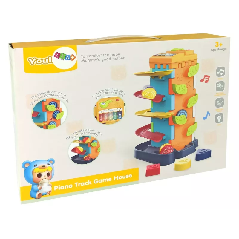 LEAN TOYS Balls Slide Educational Block Sorter with Piano