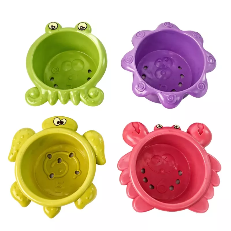 LEAN TOYS Bath Toys Set: Ship, Sea Animals, Waterfall, Suction Cups
