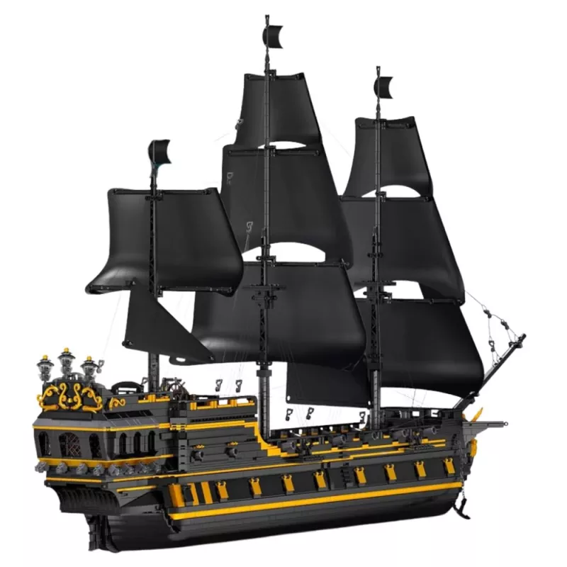 LEAN TOYS Black Pearl Pirate Ship Construction Bricks Set 5266 Pieces