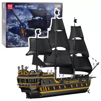 LEAN TOYS Black Pearl Pirate Ship Construction Bricks Set 5266 Pieces