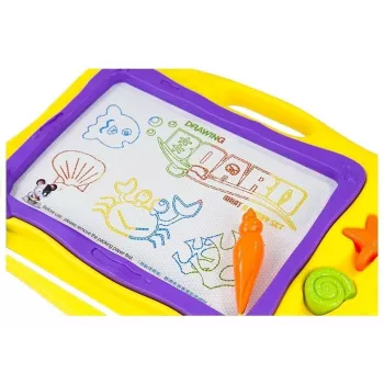 LEAN TOYS Blackboard with Stamps and Colorful Background