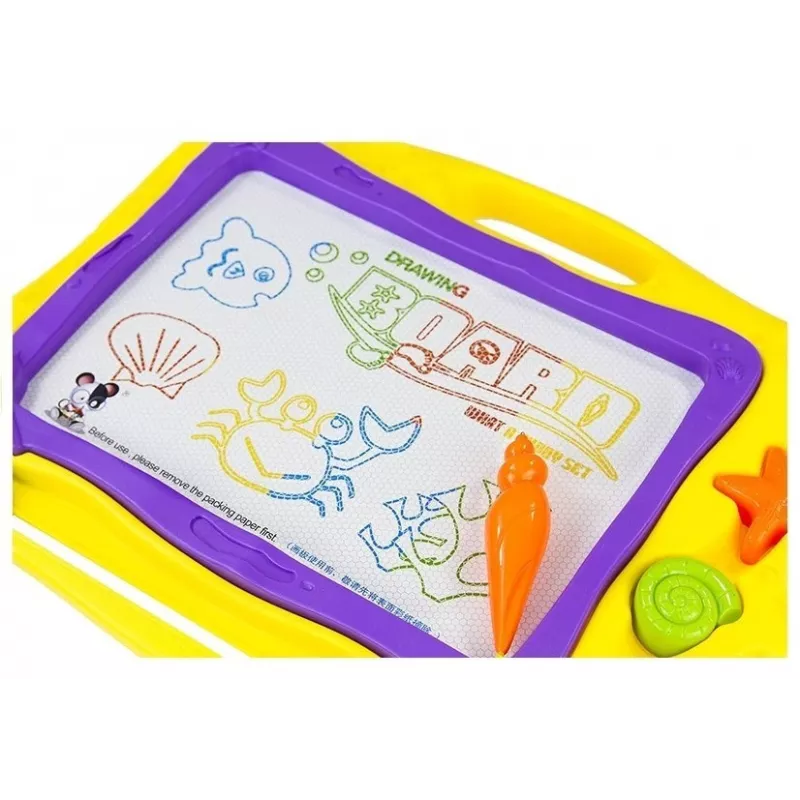 LEAN TOYS Blackboard with Stamps and Colorful Background
