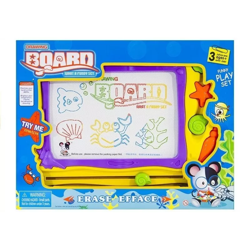 LEAN TOYS Blackboard with Stamps and Colorful Background