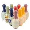 LEAN TOYS Bowling Set with Cats for Kids 10 Bowling Pins 2 Colored Balls