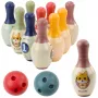 LEAN TOYS Bowling Set with Cats for Kids 10 Bowling Pins 2 Colored Balls