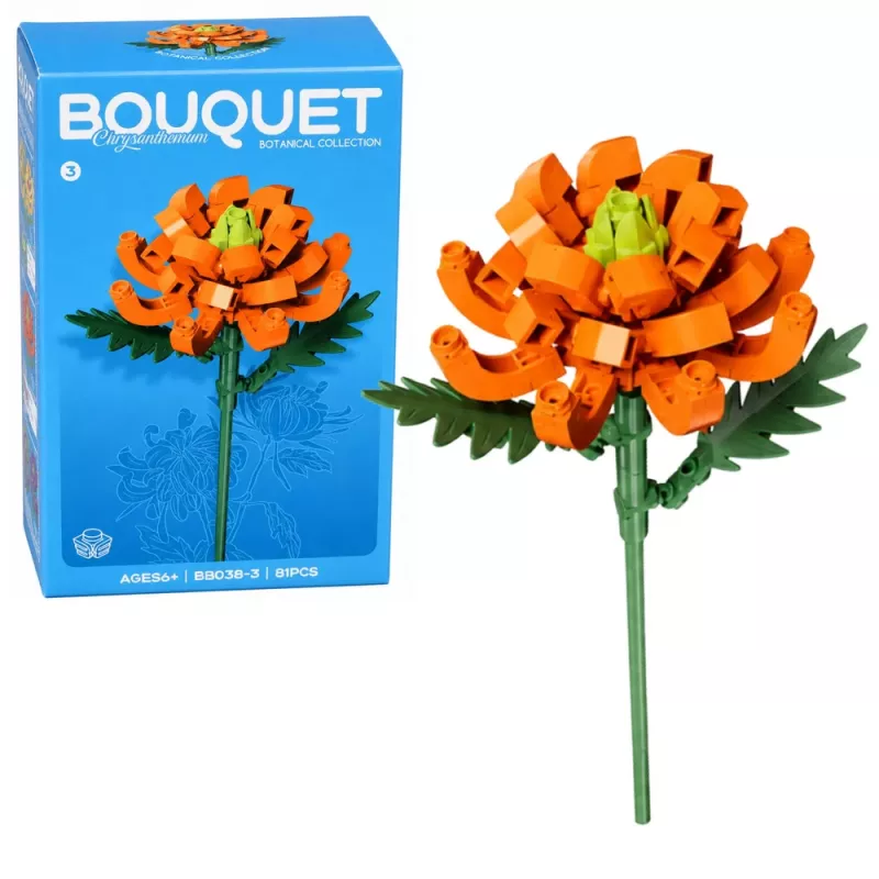 LEAN TOYS Building Blocks Single Flower With Stem Colorful Mix 71-106 Pieces
