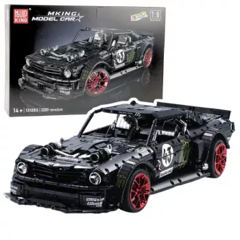 LEAN TOYS Building Blocks Sports Car Mustang Hoonicorn V2 Set - 3201 Pieces, 1:8 Scale, ABS Plastic