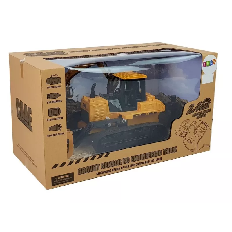 LEAN TOYS Bulldozer Caterpillar Wheels Remote Controlled by Hand Gesture 2.4G 1:28