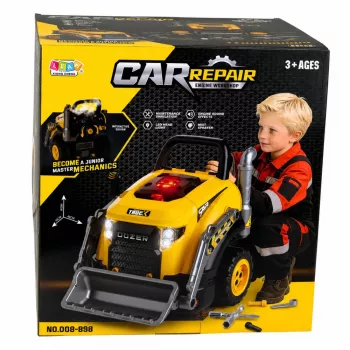 LEAN TOYS Bulldozer Excavator Take Apart Toy - Little Handyman with Lights, Sounds and Steam Effect (3+ Years)