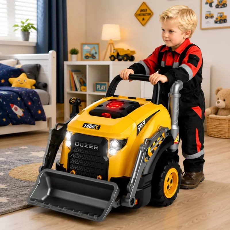 LEAN TOYS Bulldozer Excavator Take Apart Toy - Little Handyman with Lights, Sounds and Steam Effect (3+ Years)