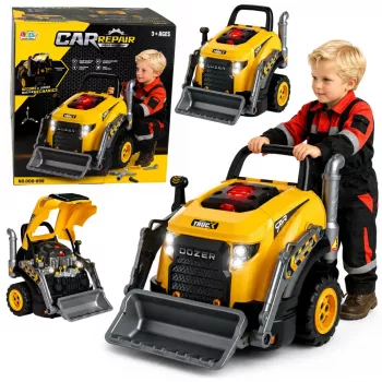 LEAN TOYS Bulldozer Excavator Take Apart Toy - Little Handyman with Lights, Sounds and Steam Effect (3+ Years)