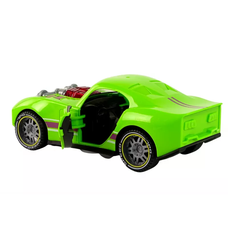 LEAN TOYS Car 1:14 Green Sports Sound Lights Vehicle