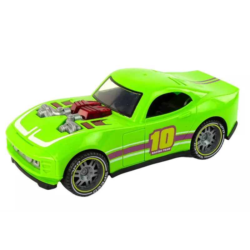 LEAN TOYS Car 1:14 Green Sports Sound Lights Vehicle