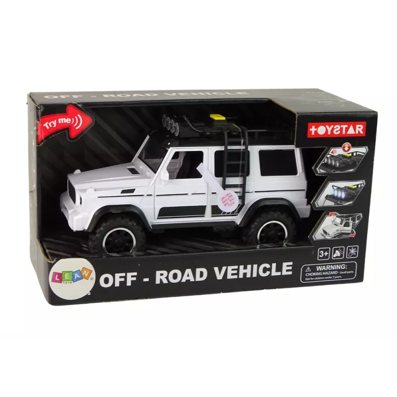 LEAN TOYS Car Car Off-Road White Sound Lights Vehicle 1:14