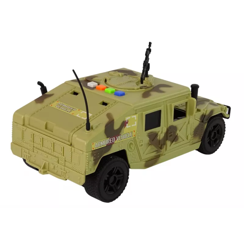 LEAN TOYS Car Military Vehicle Friction Drive Camo Sand Lights Sounds
