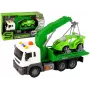 LEAN TOYS Car Transporter Roadside Assistance Tow Truck 1:16 Green Sound Lights