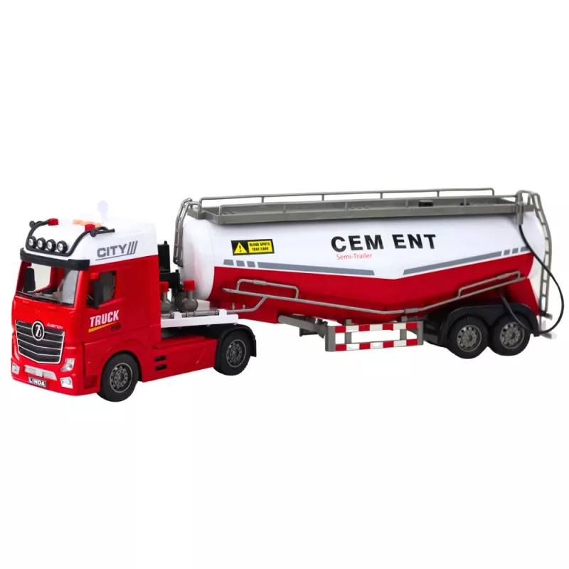 LEAN TOYS Cement Tanker Truck with Water Pouring Function, Lights and Sounds