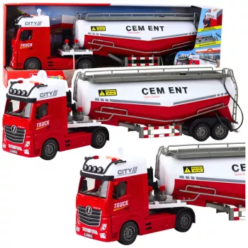 LEAN TOYS Cement Tanker Truck with Water Pouring Function, Lights and Sounds