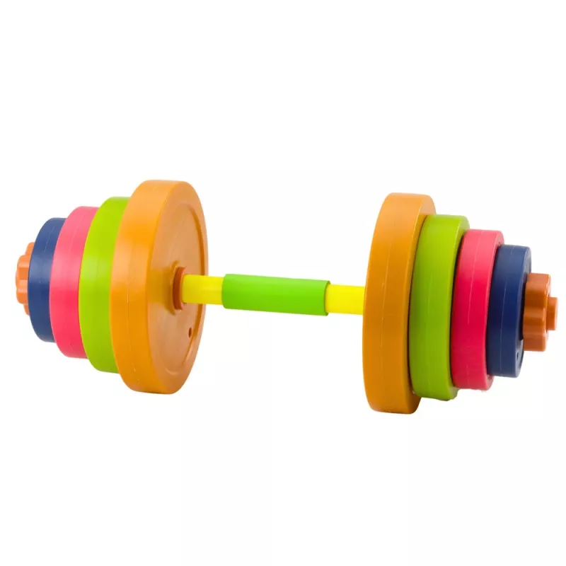 LEAN TOYS Children's Barbell, Non-slip Foam, 8 Plates, Plastic, Colorful