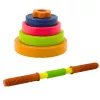 LEAN TOYS Children's Barbell, Non-slip Foam, 8 Plates, Plastic, Colorful
