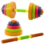 LEAN TOYS Children's Barbell, Non-slip Foam, 8 Plates, Plastic, Colorful