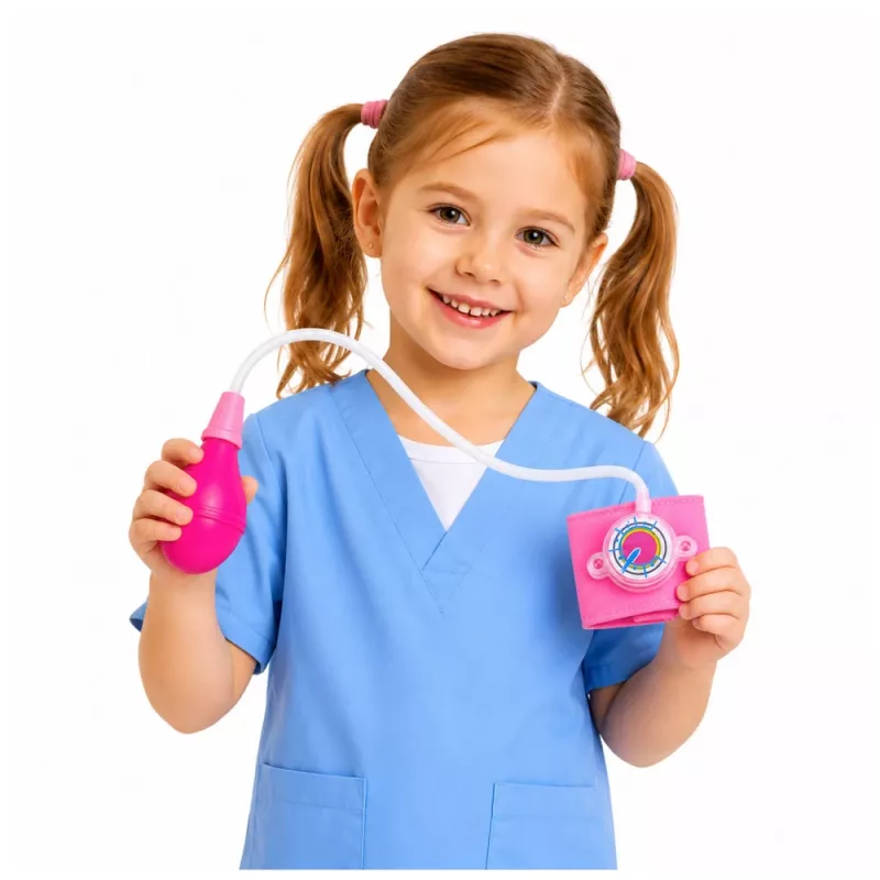 LEAN TOYS Children's Blood Pressure Monitor with Moving Hand Pink