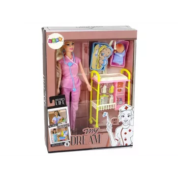 LEAN TOYS Children's Doll Doctor Long Hair Accessories