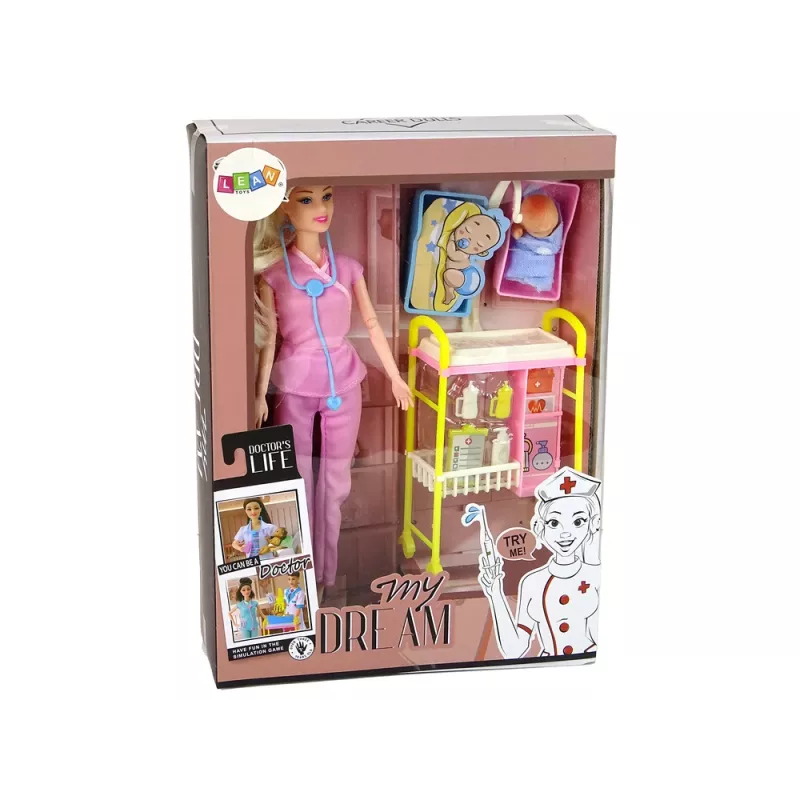 LEAN TOYS Children's Doll Doctor Long Hair Accessories