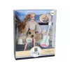 LEAN TOYS Children's Doll Emily with Guitar, Glasses, Long Blonde Hair, and Kitten