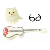 LEAN TOYS Children's Doll Emily with Guitar, Glasses, Long Blonde Hair, and Kitten