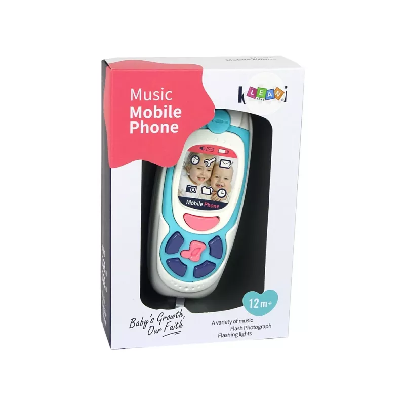 LEAN TOYS Children's Educational Mobile Phone Melody Blue