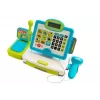 LEAN TOYS Children's Electronic Cash Register Set with Basket - Blue, Working Calculator, Light & Sound, 25 Accessories, Ages 3+