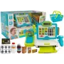 LEAN TOYS Children's Electronic Cash Register Set with Basket - Blue, Working Calculator, Light & Sound, 25 Accessories, Ages 3+