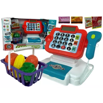 LEAN TOYS Children's Fiscal Cash Register Calculator Vegetable Basket