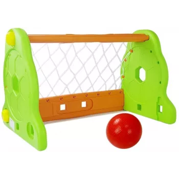 LEAN TOYS Children's Green and Orange Football Goal