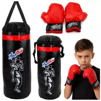 LEAN TOYS Children's Punching Bag Exercise Set MUAY THAI Gloves 55x17cm M
