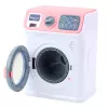 LEAN TOYS Children's Washing Machine Rotating Drum Lights Sounds White Pink