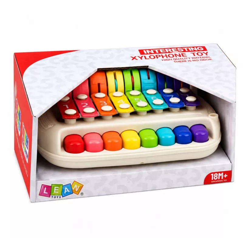 LEAN TOYS Children's Xylophone Piano Colorful Musical Instrument 2 in 1 Drumstick